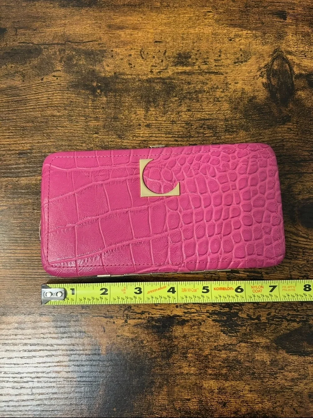 Fuchsia Croc-Embossed Zip Wallet - Women’s Clutch